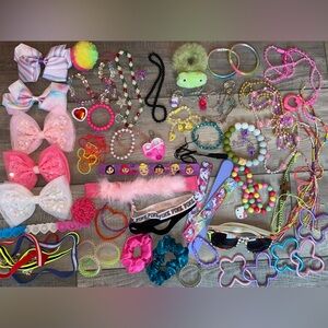 Huge Bundle Dress Up Kids Jewelry Bows Necklace Bracelets Headband Claire’s GK